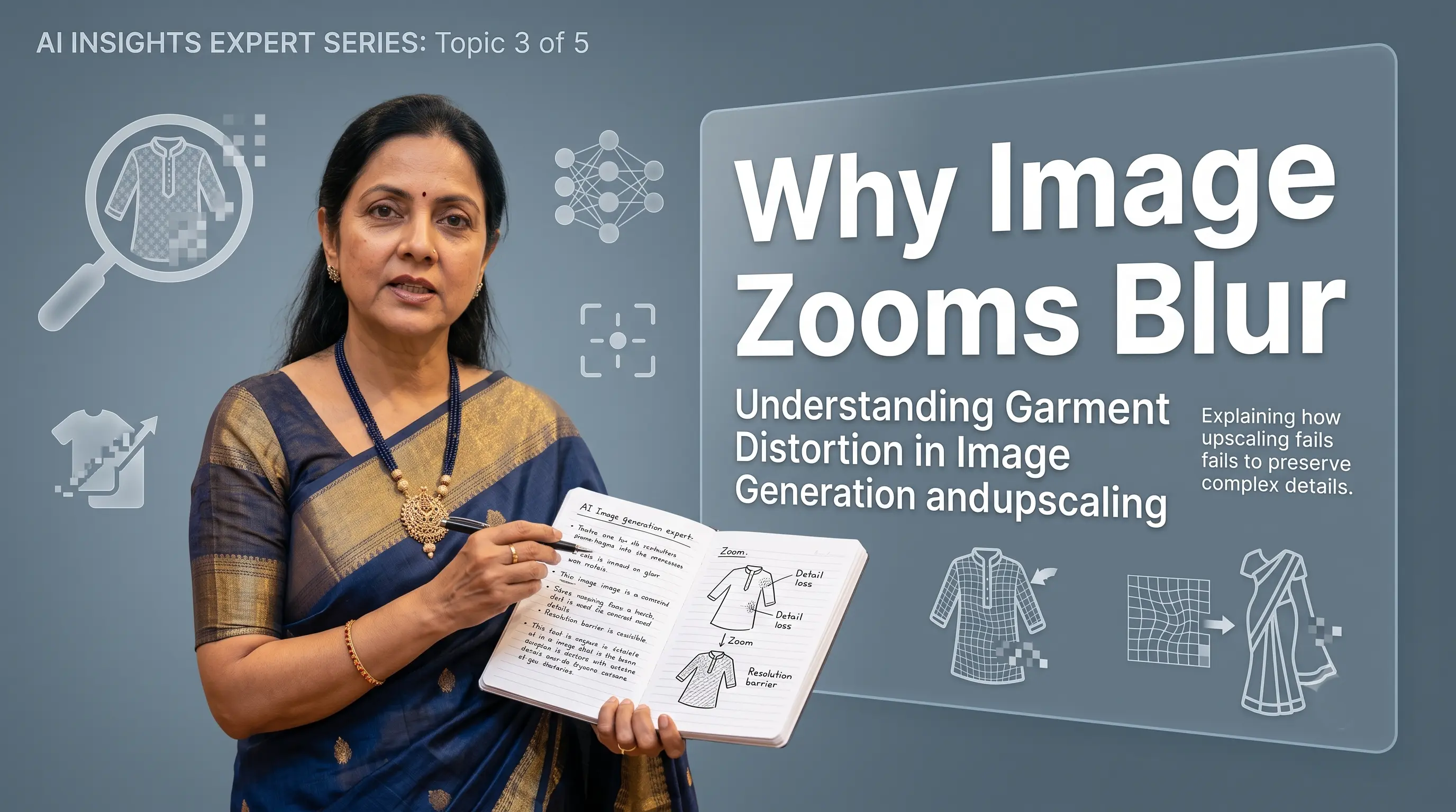 Why AI Fashion Images Fall Apart When You Zoom In — garment detail comparison