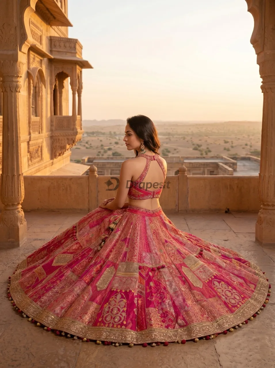 Bridal lehenga photoshoot image 2